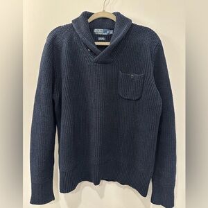 Polo by Ralph Lauren Navy Sweater with Shawl Collar